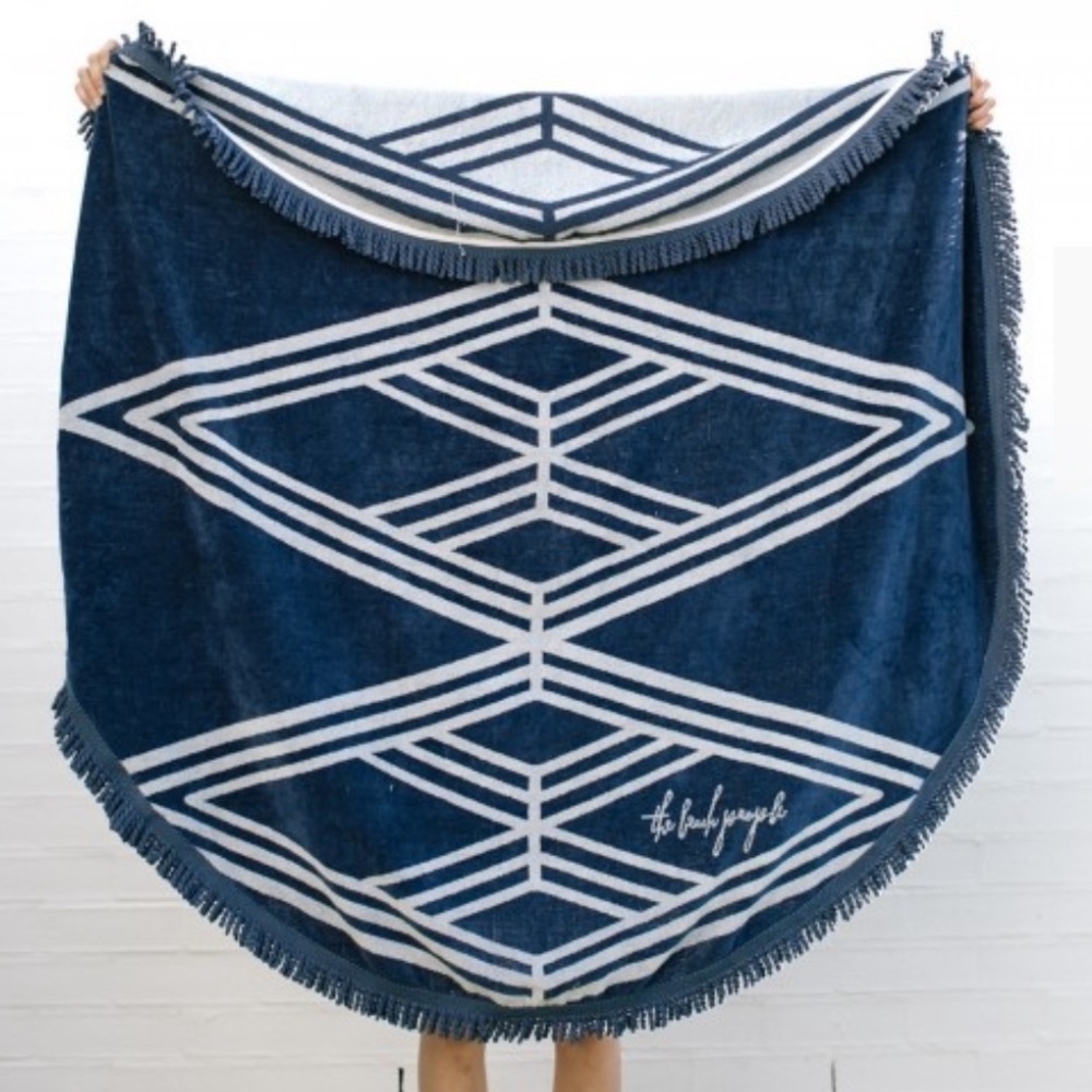 The Beach People Round Towel The Santorini Navy